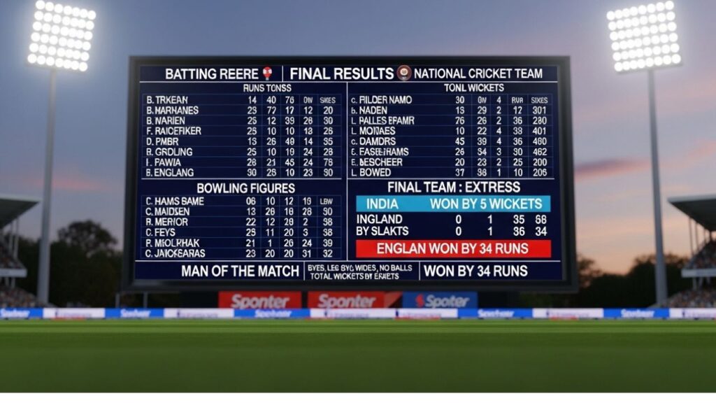 england cricket team vs india national cricket team match scorecard